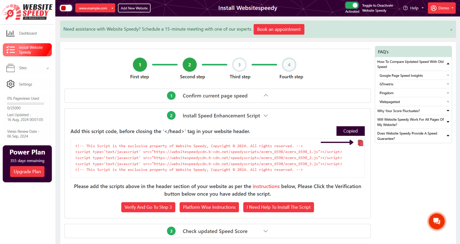 Install Speed Enhancement Script